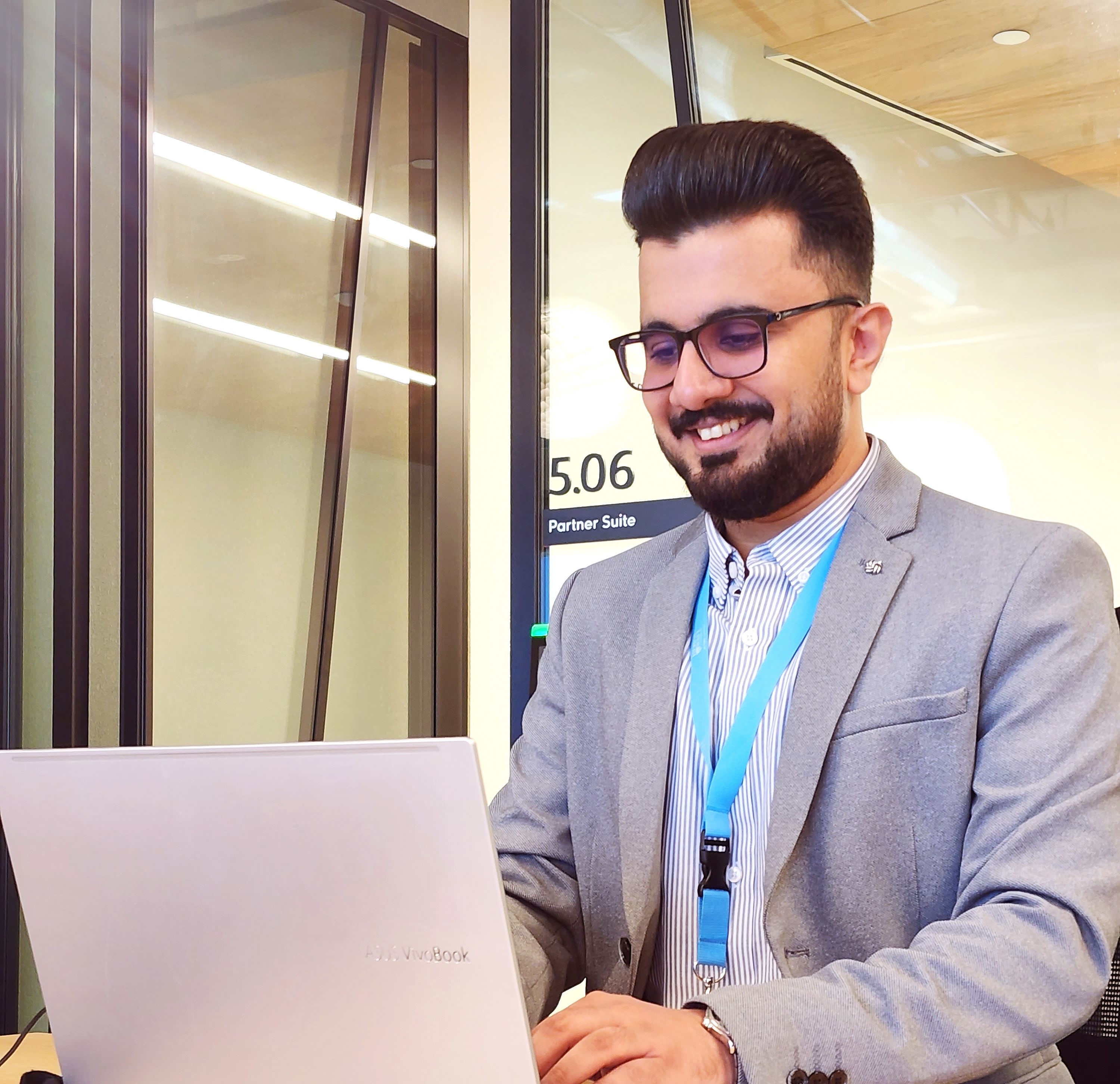 Professional with laptop